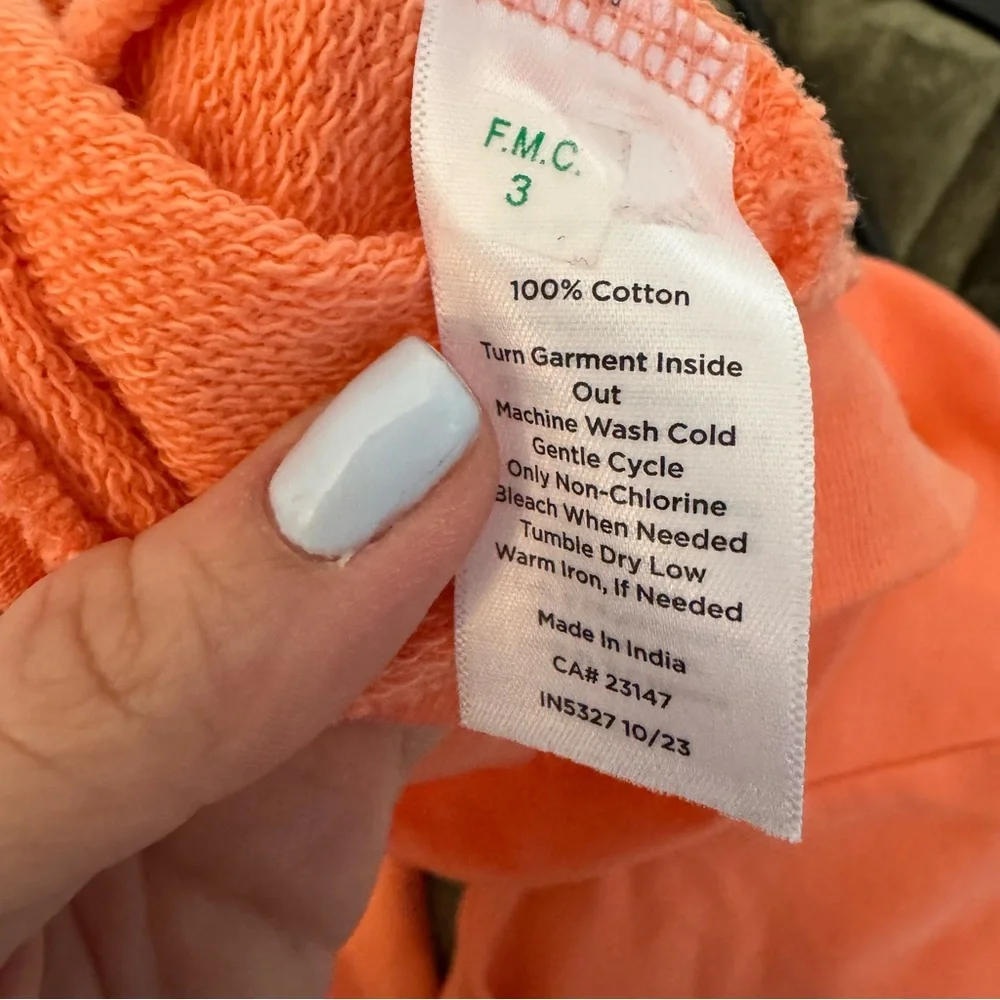 Talbots Coral Ruffled Sweatshirt with Gold Buttons - Picture 4 of 4